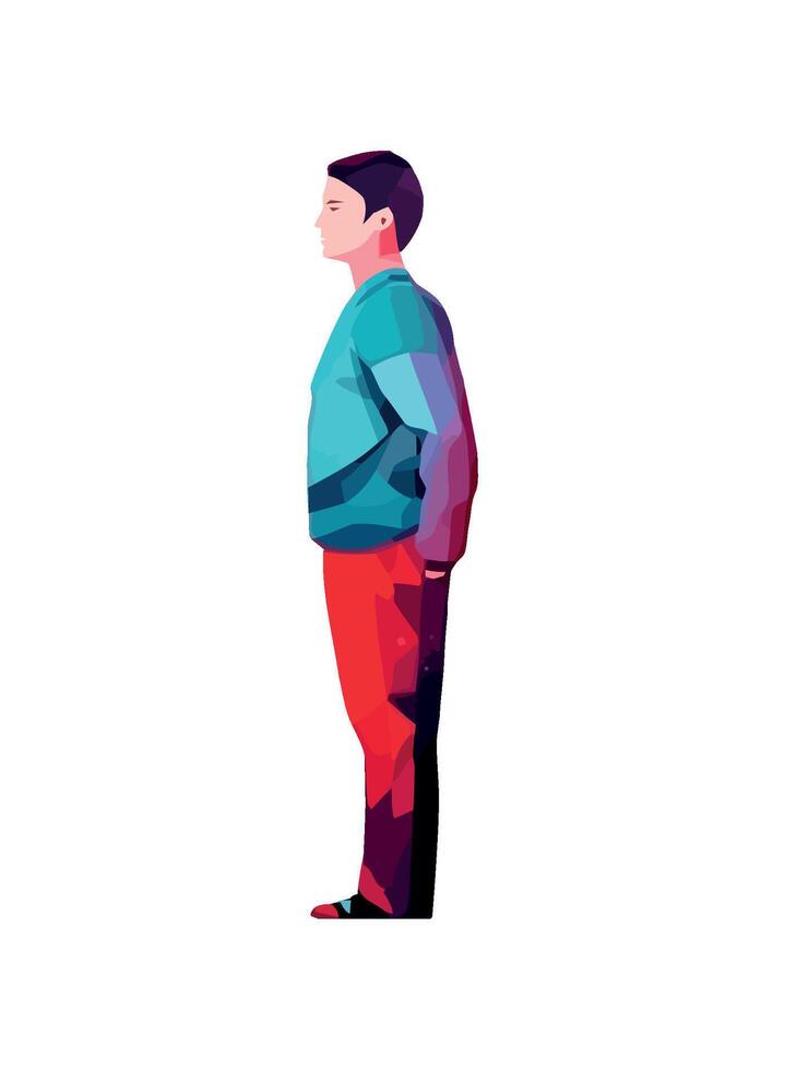 standing man in modern clothes icon isolated vector