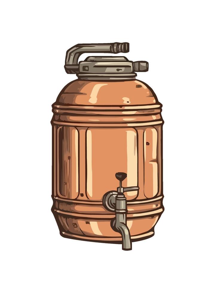 Rusty winery keg on white background icon isolated vector
