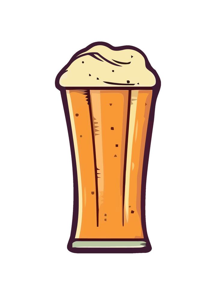 Frothy beer in a pint glass celebration icon isolated vector