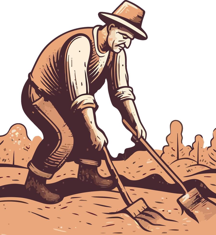One person digging with a shovel outdoors icon vector