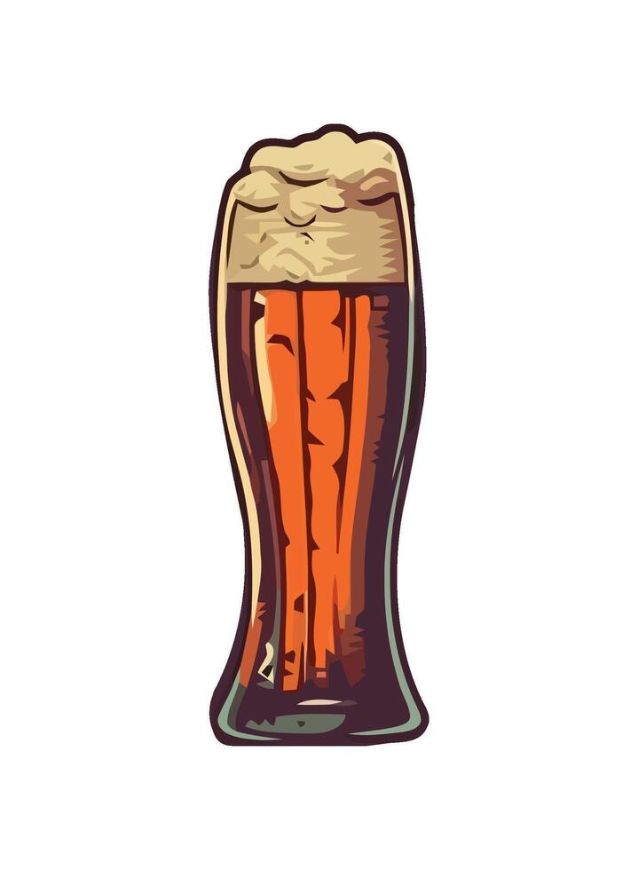 Frothy beer in gold glass, perfect refreshment icon isolated vector