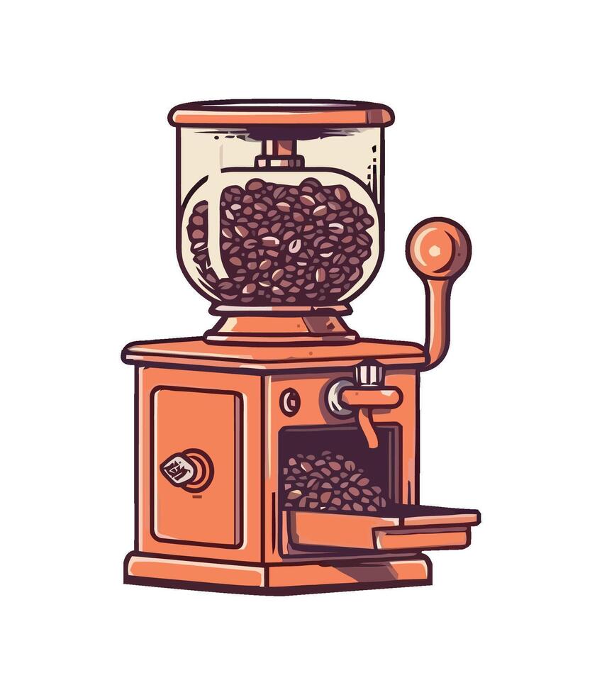 Freshly ground coffee beans icon isolated vector