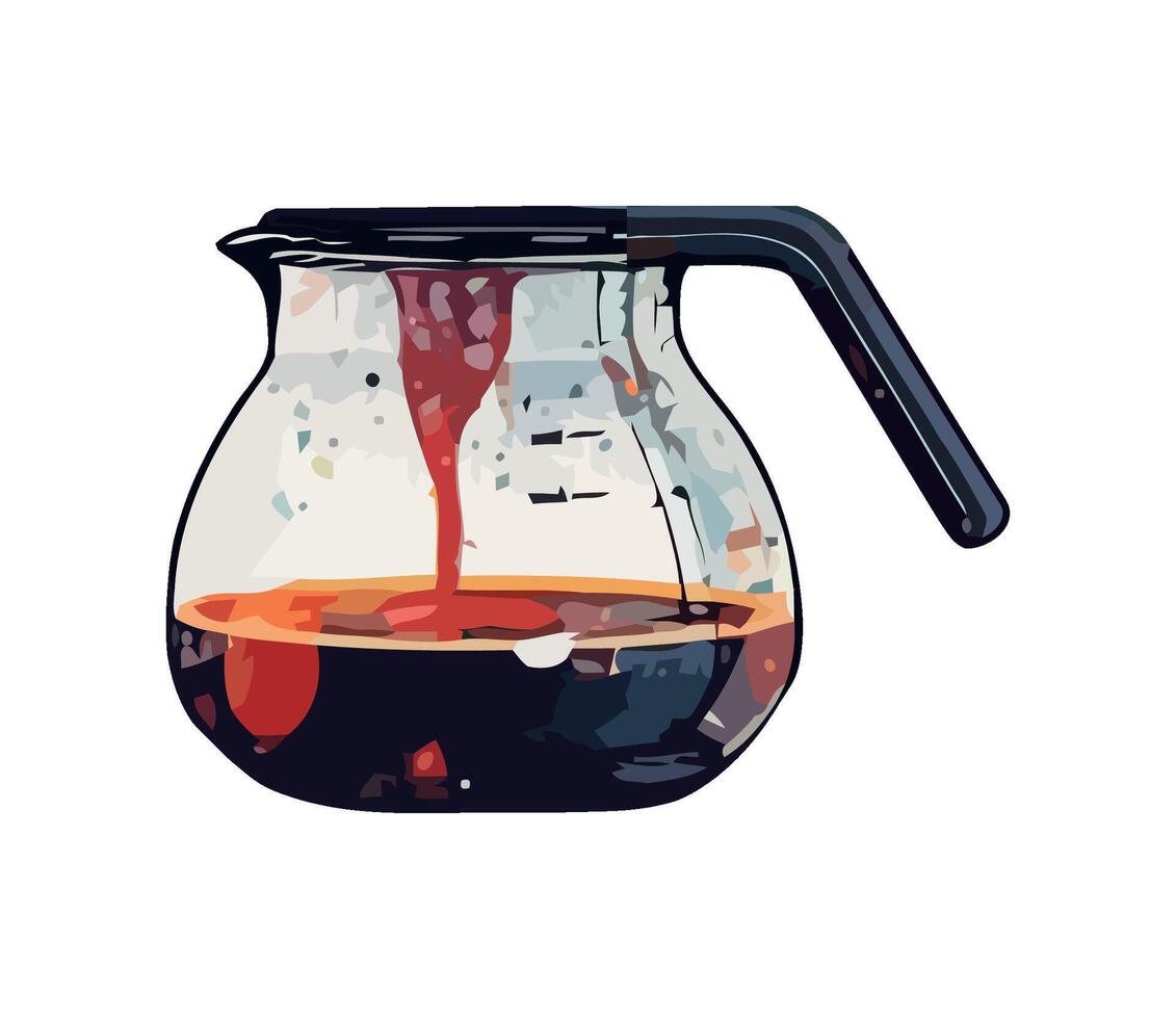 coffee maker pouring beverage, isolated icon isolated vector