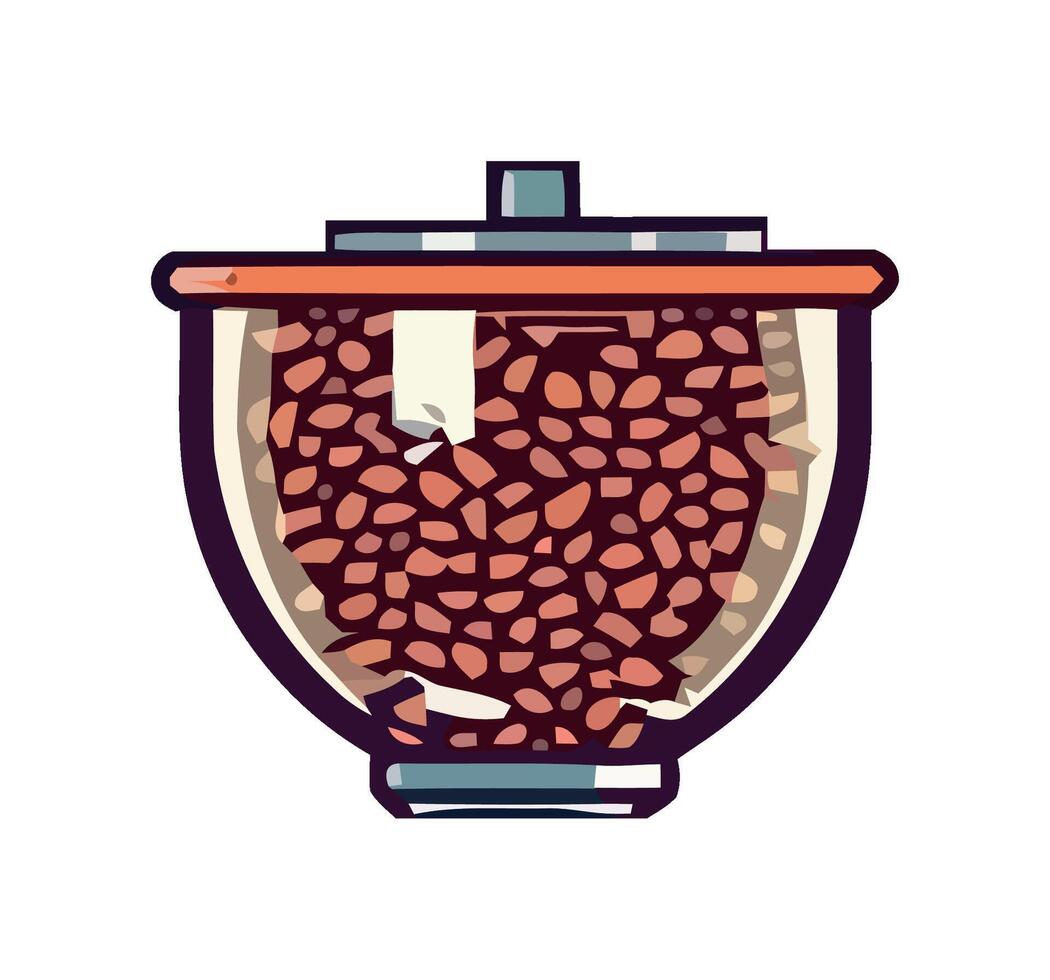 Cute cartoon puppy drinks cappuccino from mug icon isolated vector
