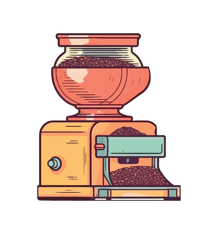 Freshly brewed coffee in a vintage espresso maker icon isolated vector