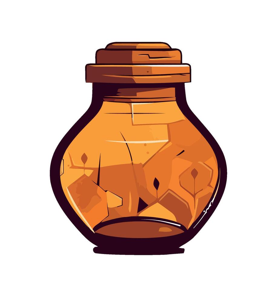 Organic honey in a bright yellow jar icon isolated vector
