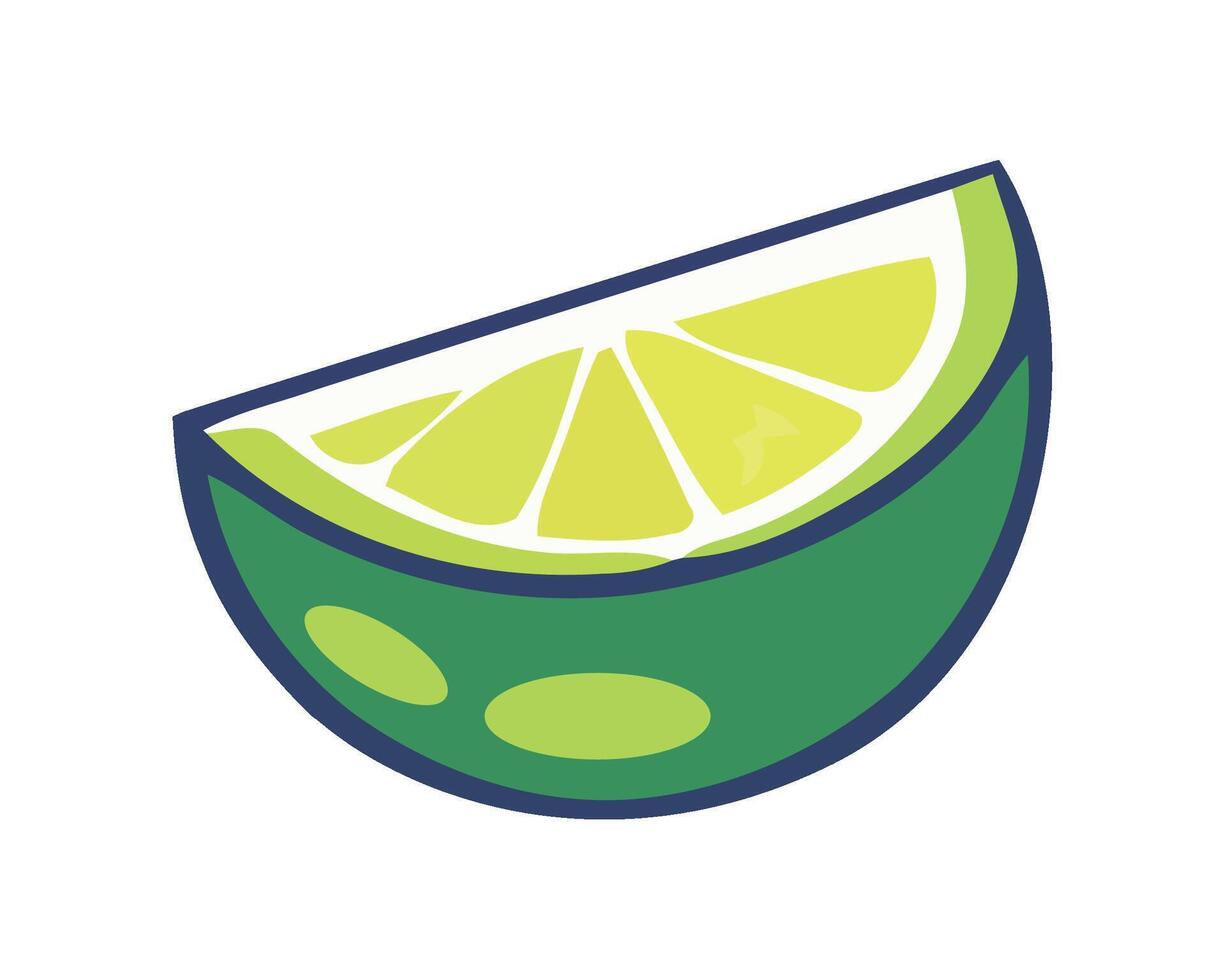 Juicy lime slice, fresh and healthy snack icon isolated vector