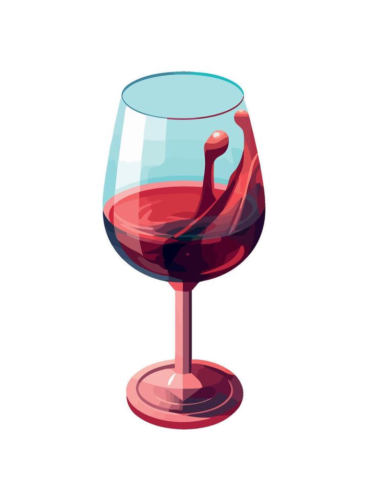 Luxury wine glass reflects celebration of romance icon isolated vector