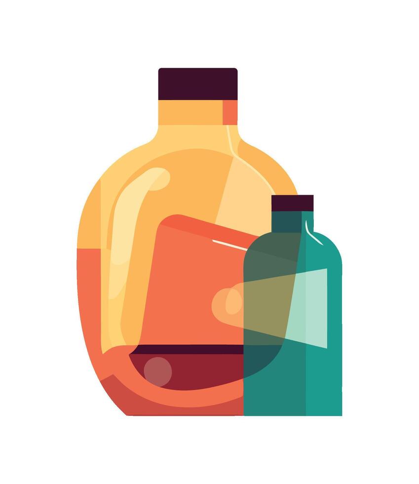 Medicine bottle icon design with liquid drop icon isolated vector