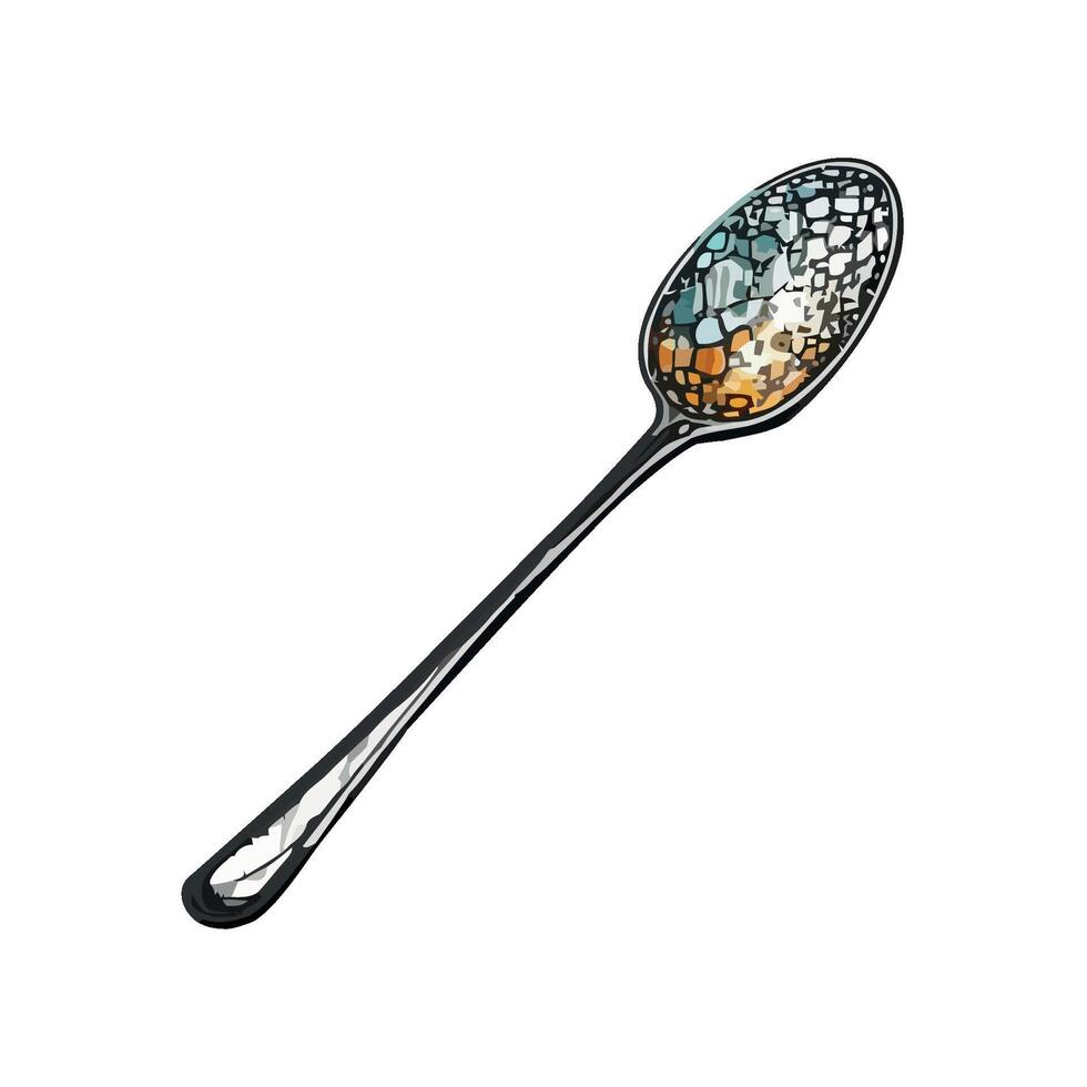 Shiny silverware on clean white background icon isolated vector