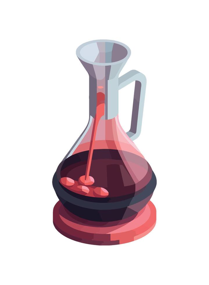 Transparent jar with red liquid icon isolated vector
