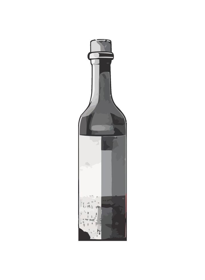 Wine bottle icon on transparent background isolated vector
