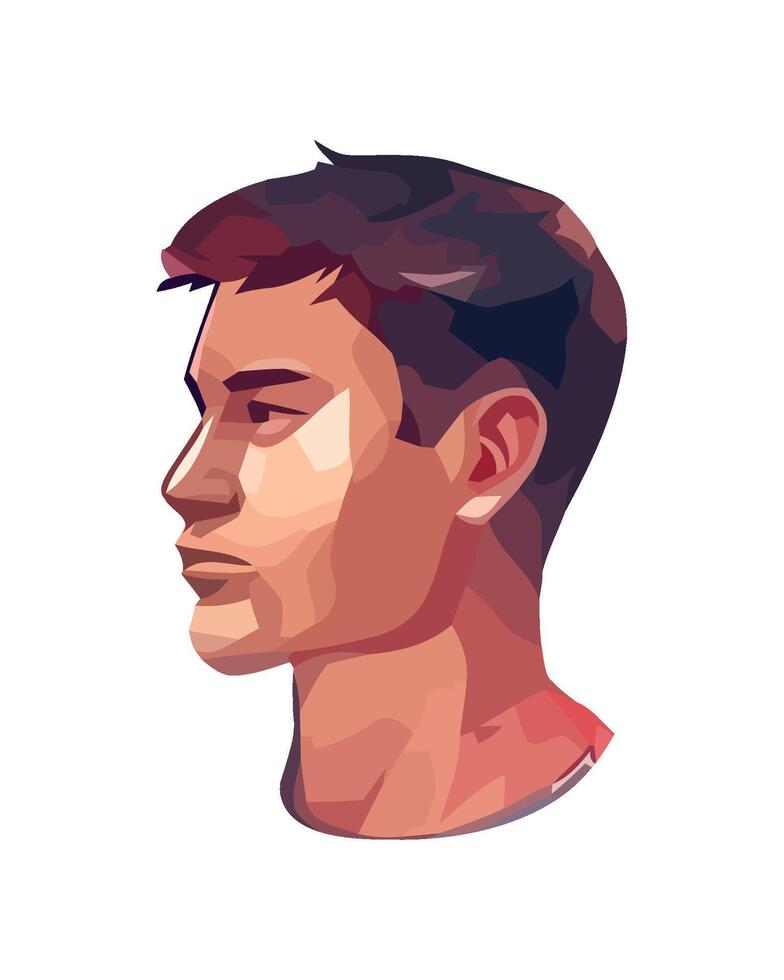 Young adult male abstract style icon isolated vector