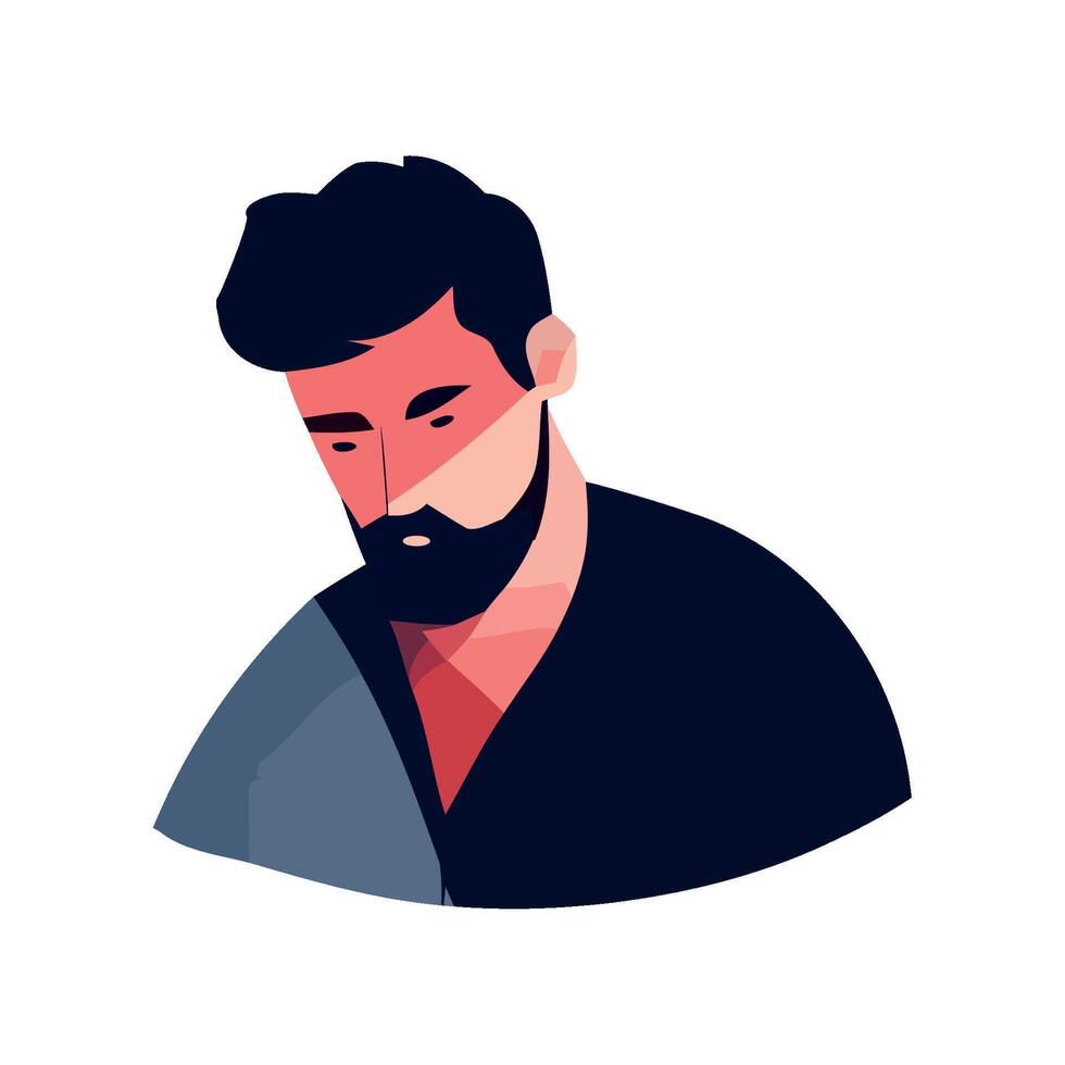 One person, a businessman portrait icon isolated vector