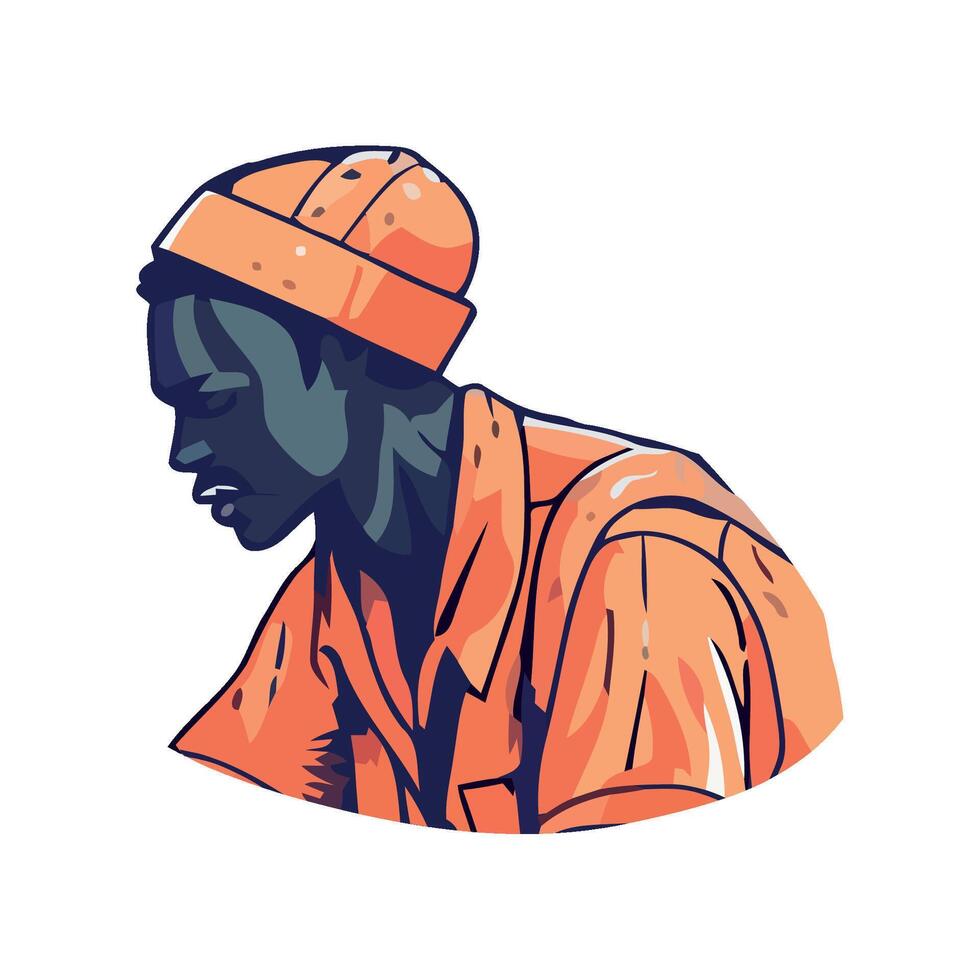 afro american man portrait icon isolated vector