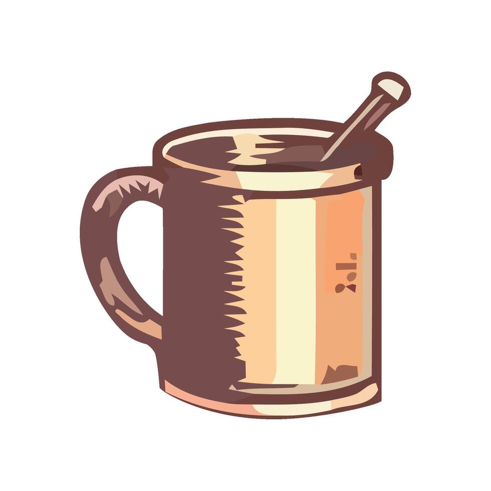Mug of hot cappuccino, a caffeine celebration icon isolated vector