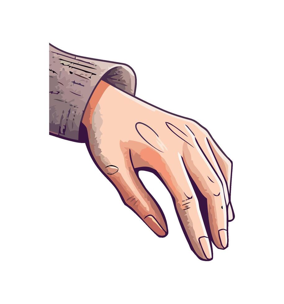 Businessman hand contract, gesturing icon isolated vector