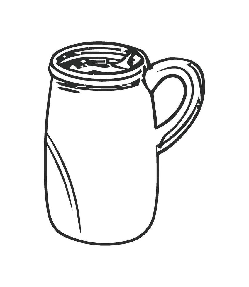 Hot drink in mug with simple design icon isolated vector