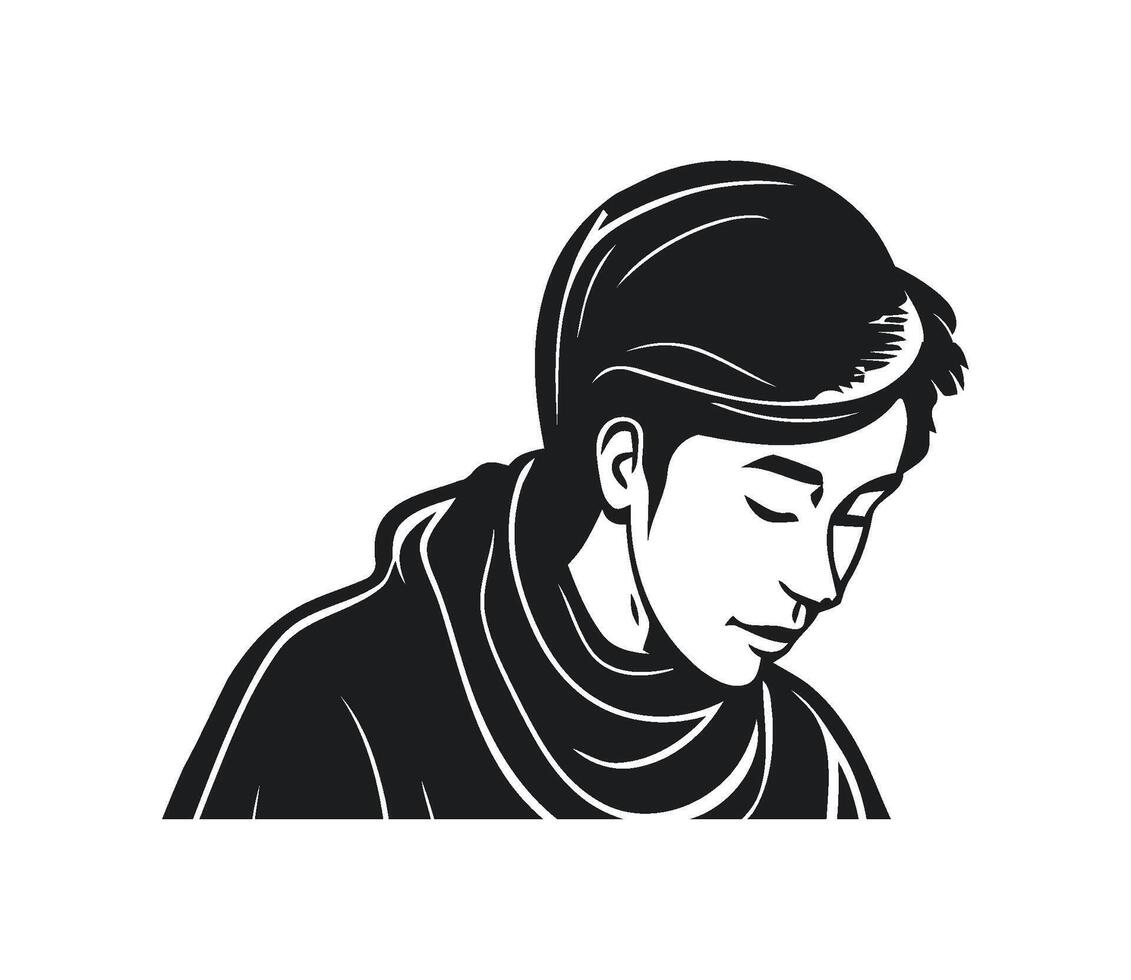 portrait man young avatar icon isolated vector