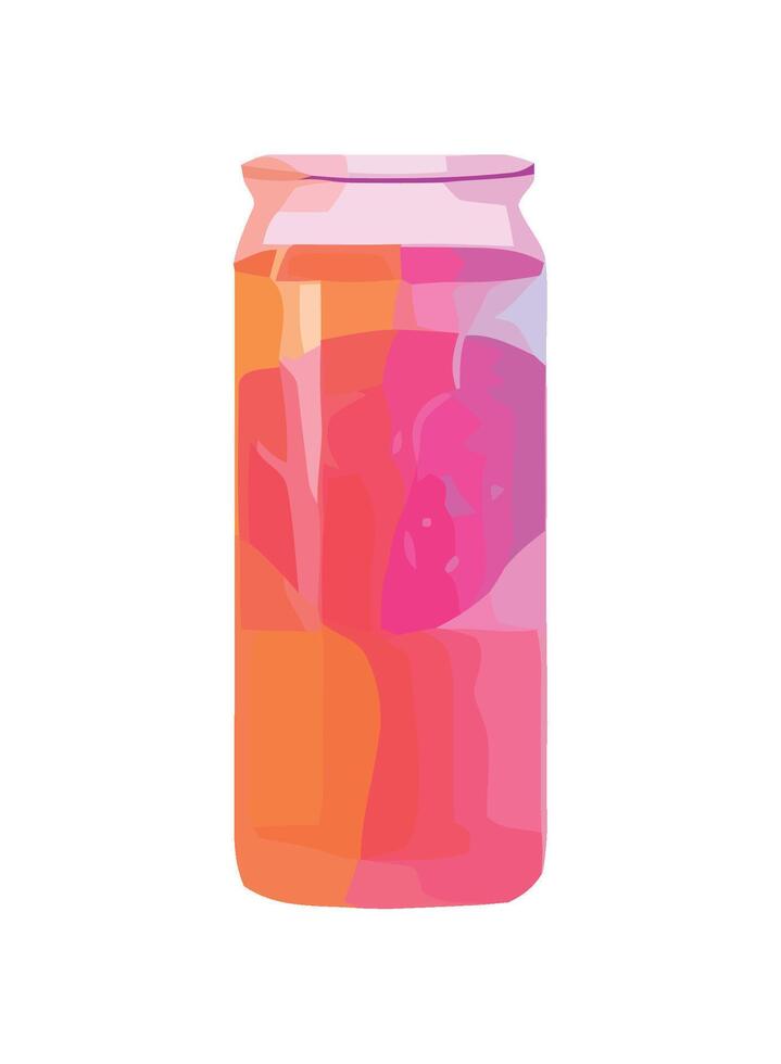 Fresh drink in aluminum jar illustration icon isolated vector