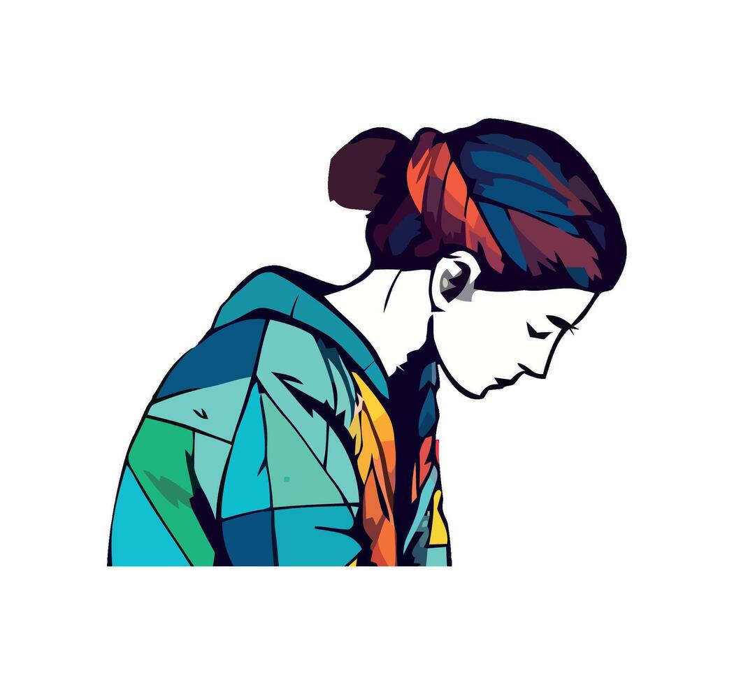 Modern fashion of cheerful teenager icon isolated vector