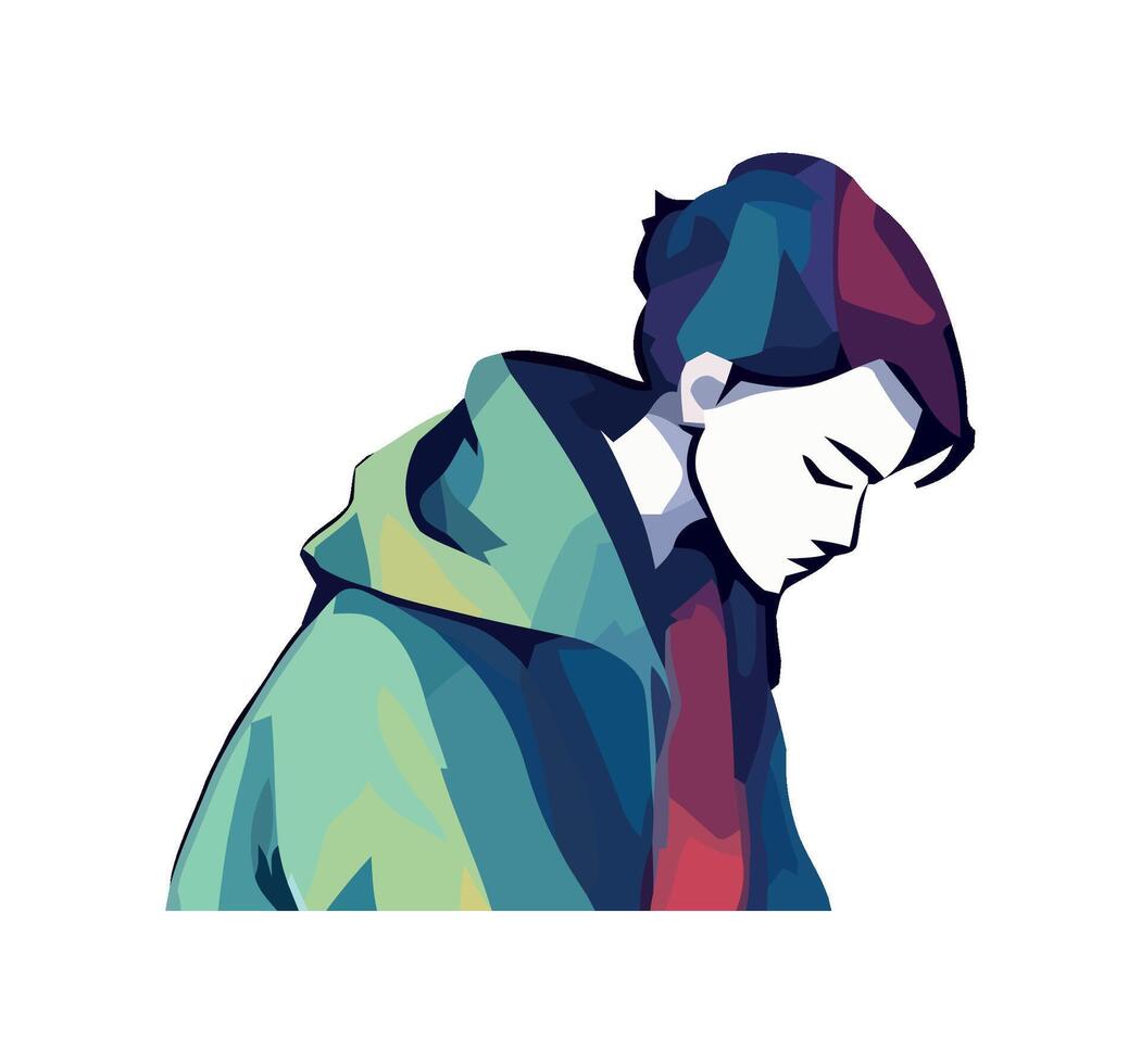 Cheerful boy with casual clothes icon isolated vector