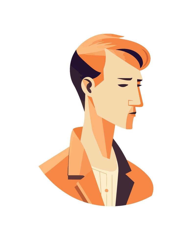 Successful businessman portrait design icon isolated vector