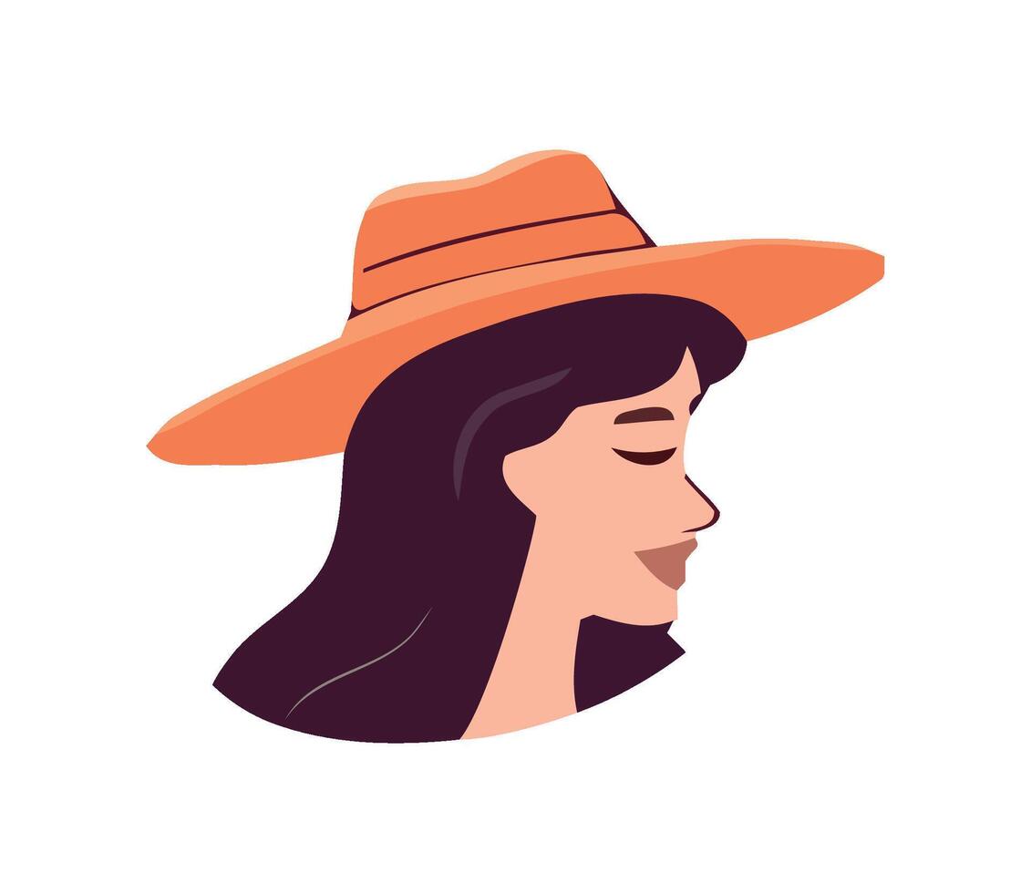One person smiling in summer fashion illustration icon isolated vector
