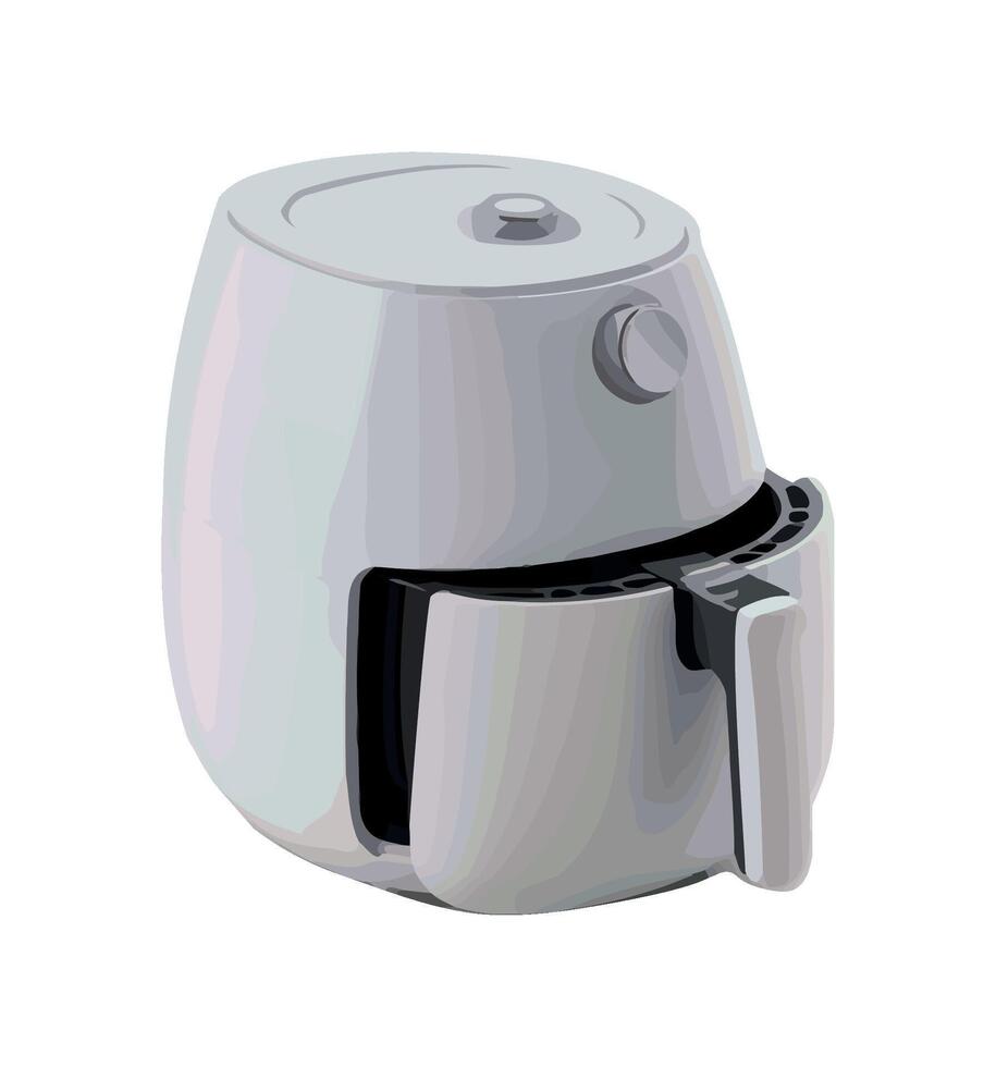 Modern kitchenware air fryer icon isolated vector