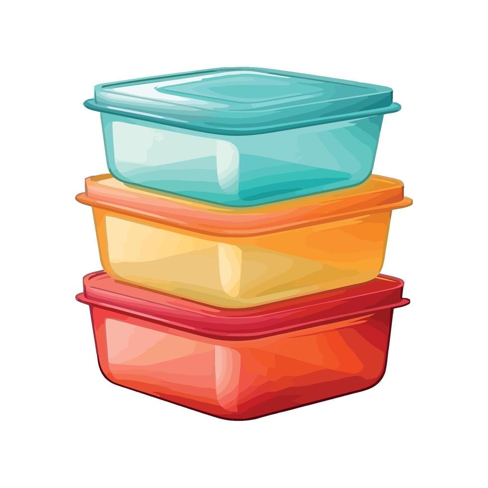 Multi colored plastic containers stacked icon isolated vector