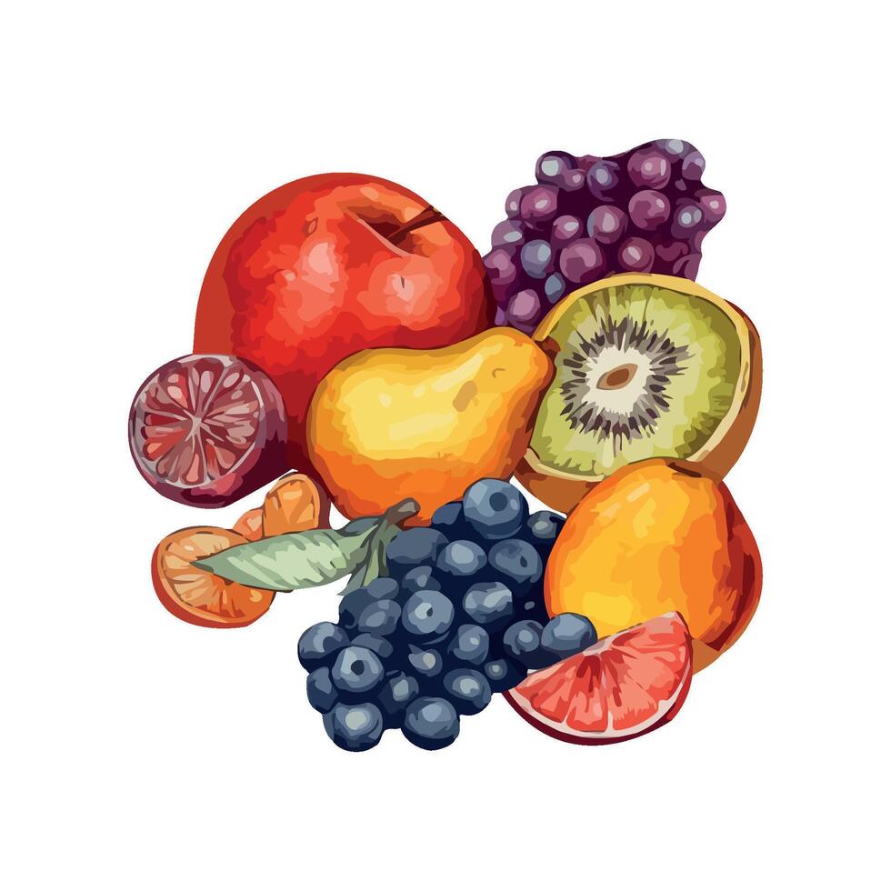 Fresh organic fruit, ripe and juicy icon isolated vector