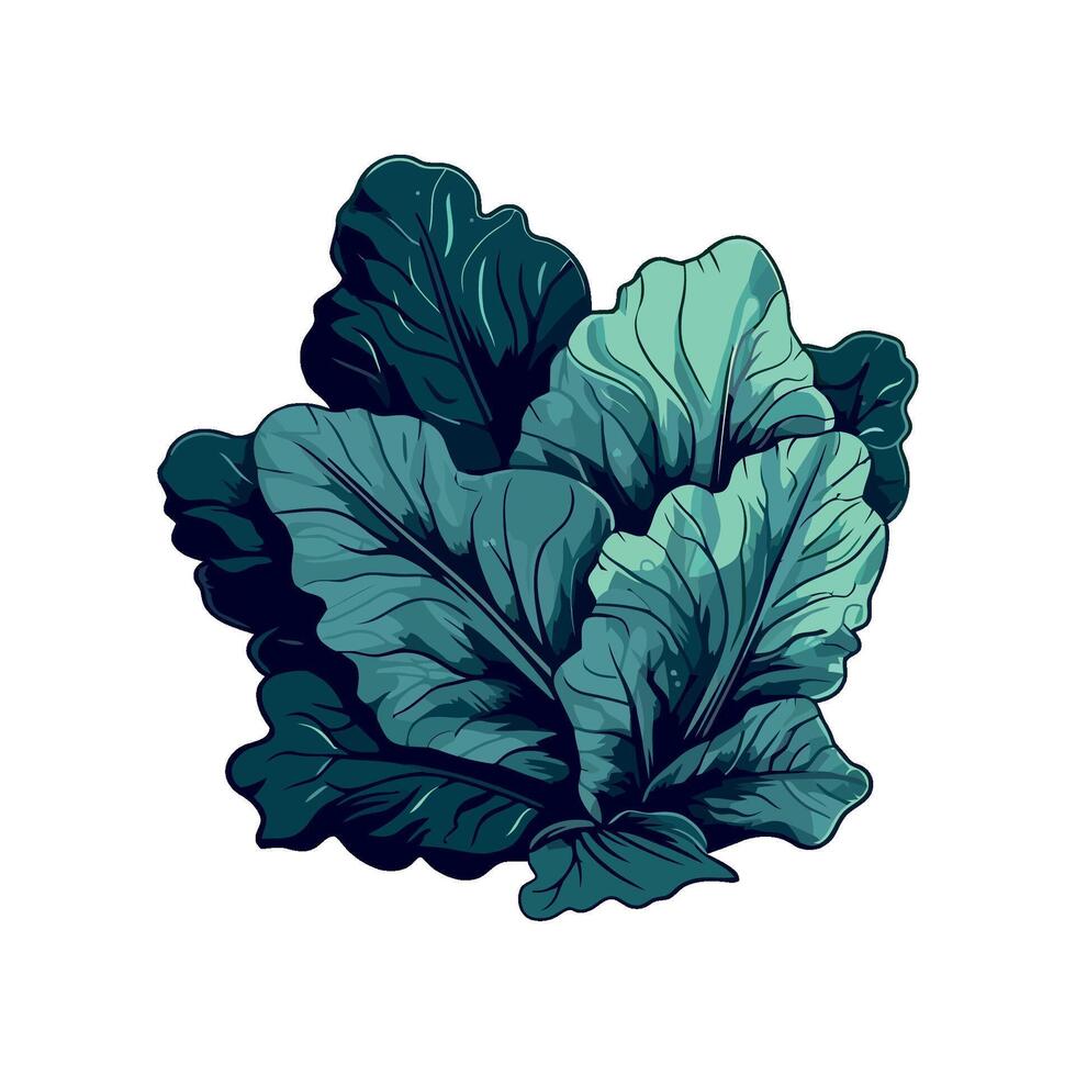 Fresh organic salad leaves icon isolated vector