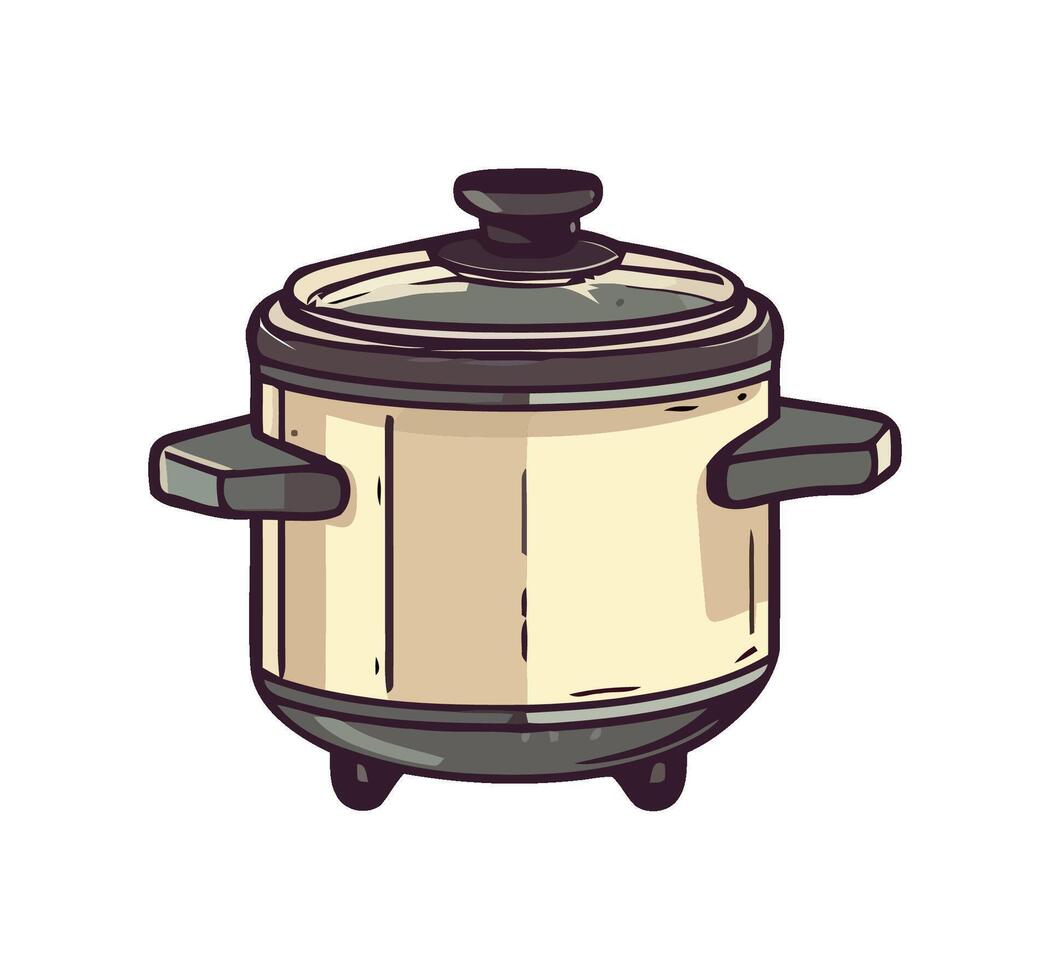 A shiny metal pot cooker handle icon isolated vector