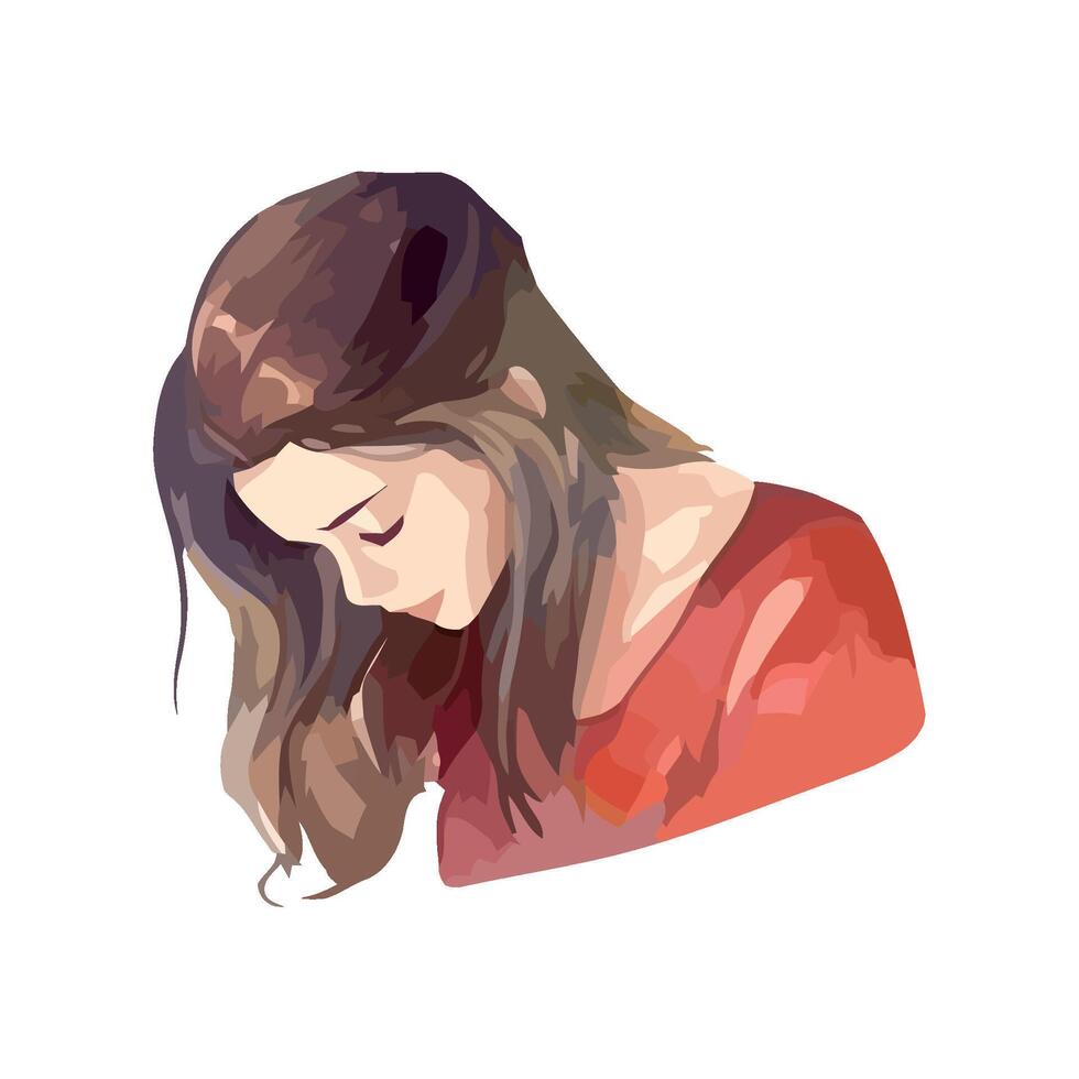Smiling young woman portrait icon isolated vector