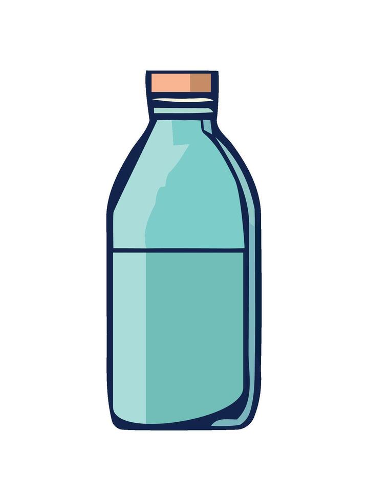 Refreshing water in a plastic bottle design icon isolated vector