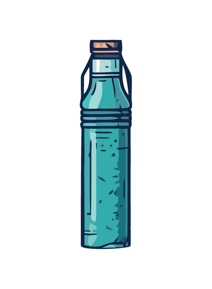 Medicine bottle icon with blue liquid drop icon isolated vector
