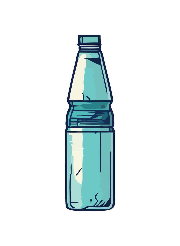 purificado agua soltar en el plastico botella icono aislado vector