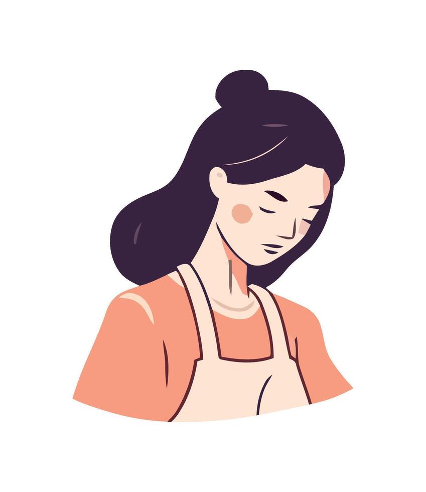 One smiling chef in uniform cooking food icon isolated vector