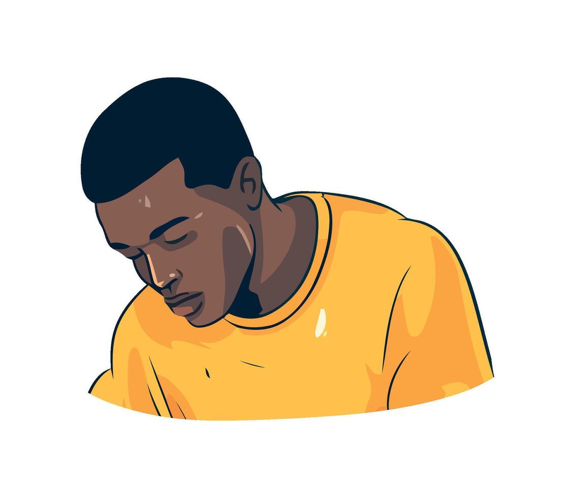 Young African Man, isolated design icon vector