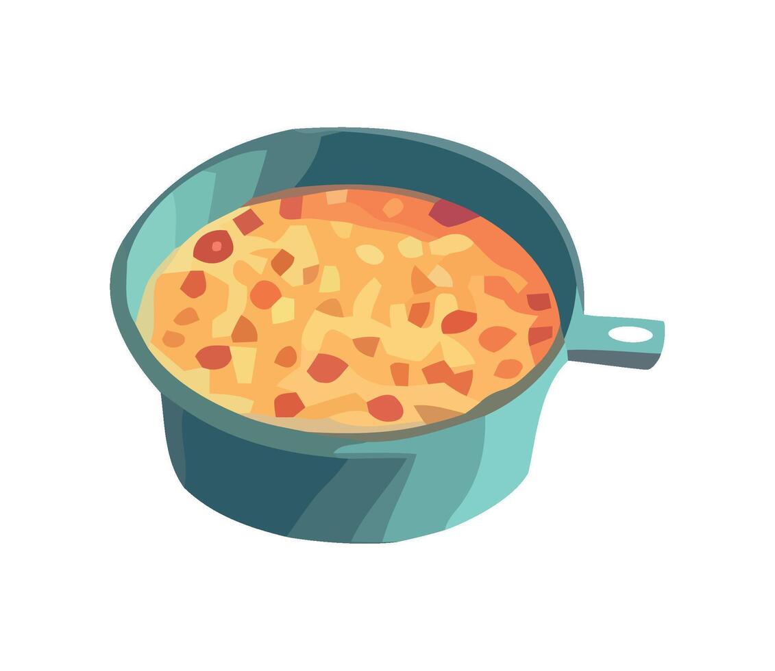 Fresh vegetarian meal on yellow crockery plate icon isolated vector