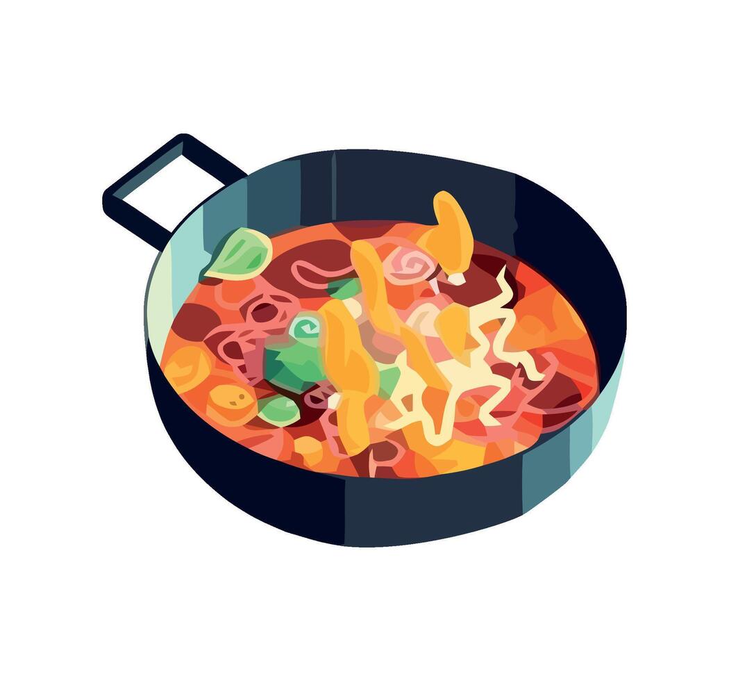 Gourmet meal with fresh vegetables icon isolated vector