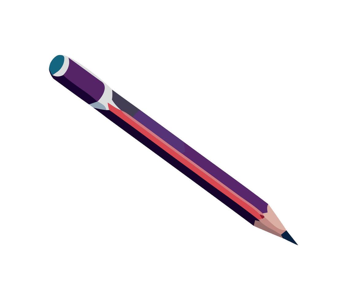 pencil on white backdrop, creative design icon isolated vector