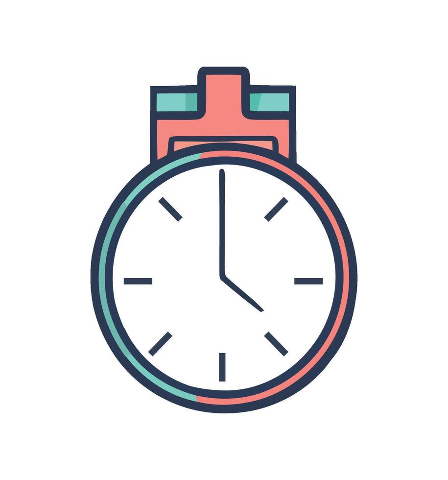 Clock hands tick, time flies, deadlines loom icon isolated vector