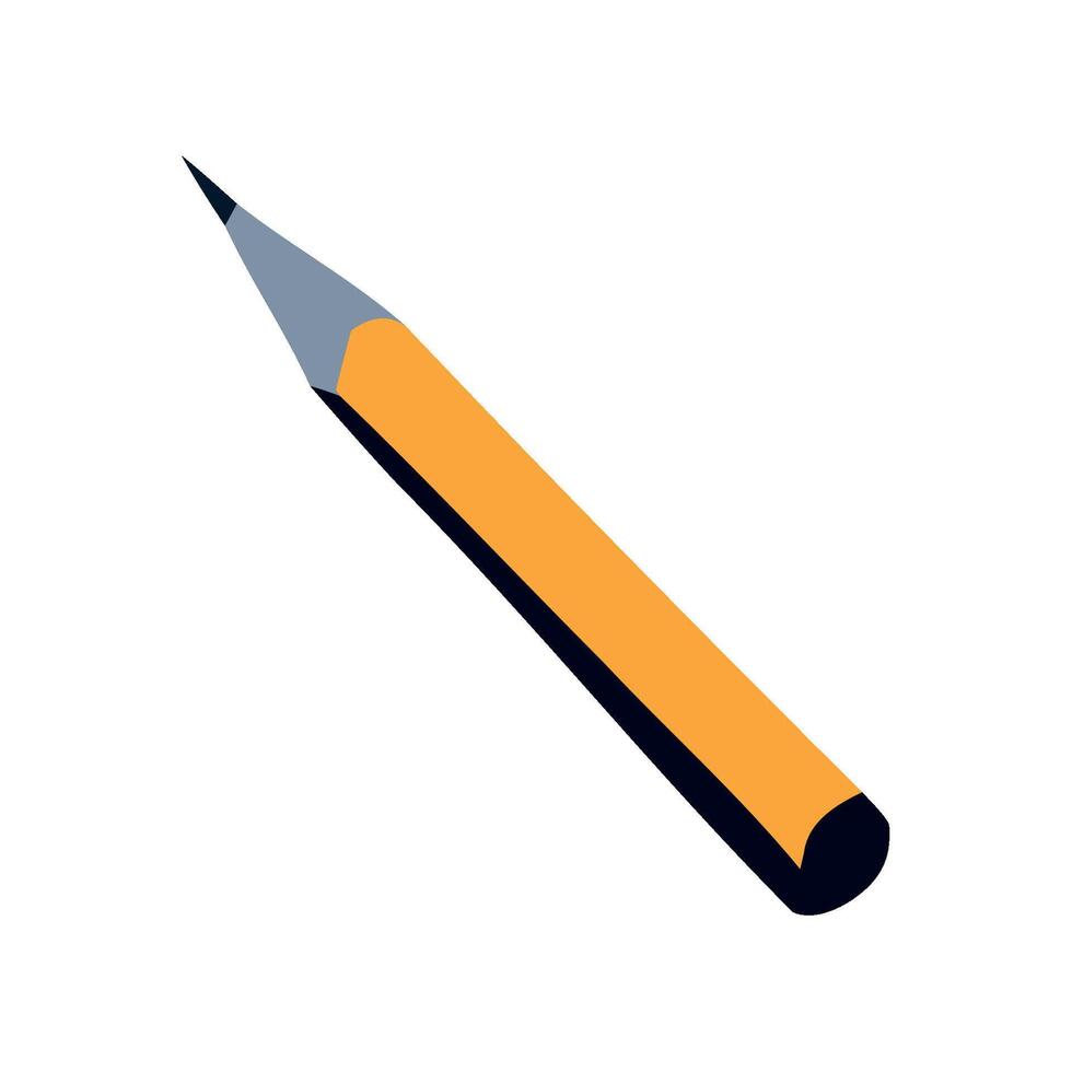 Sharp pencil on white icon isolated vector
