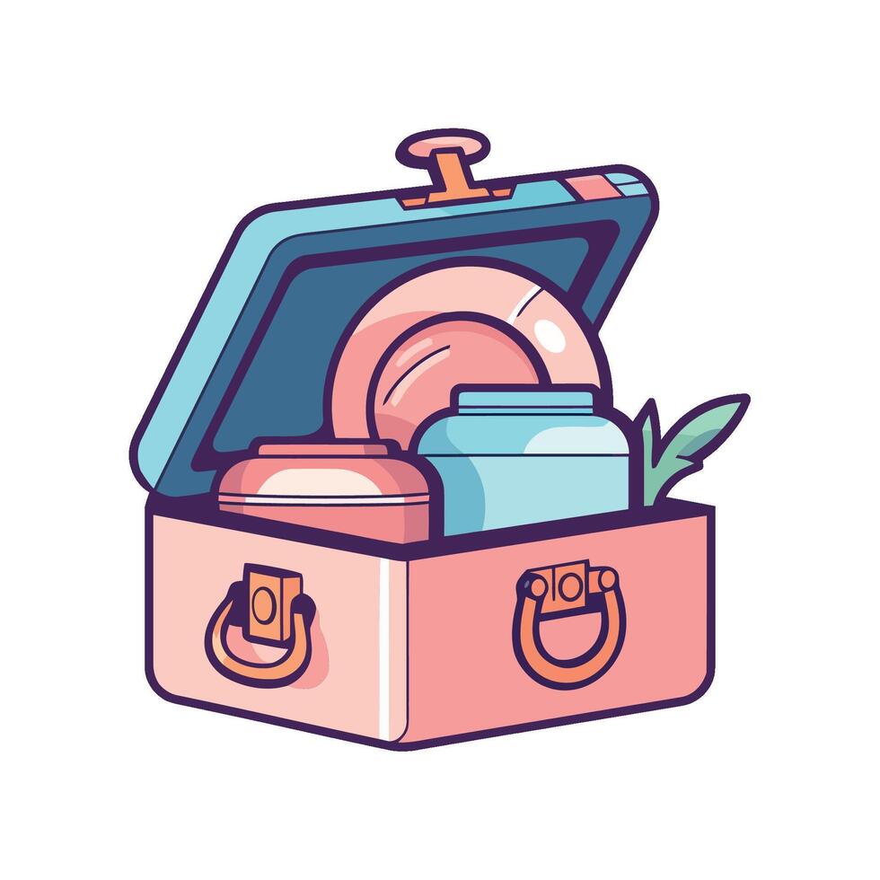 bag with handle holds food packet isolated vector