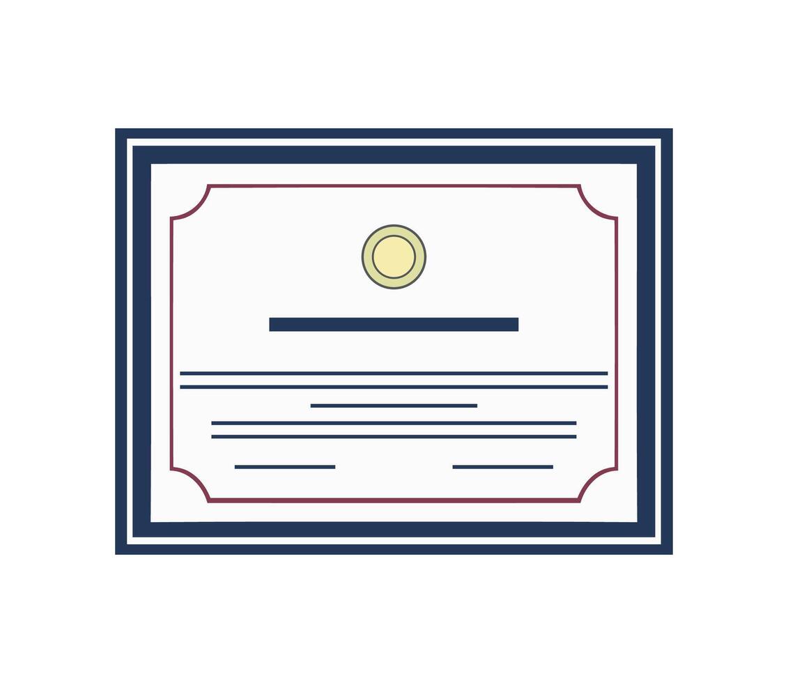 Certificate, achievement and success icon isolated vector