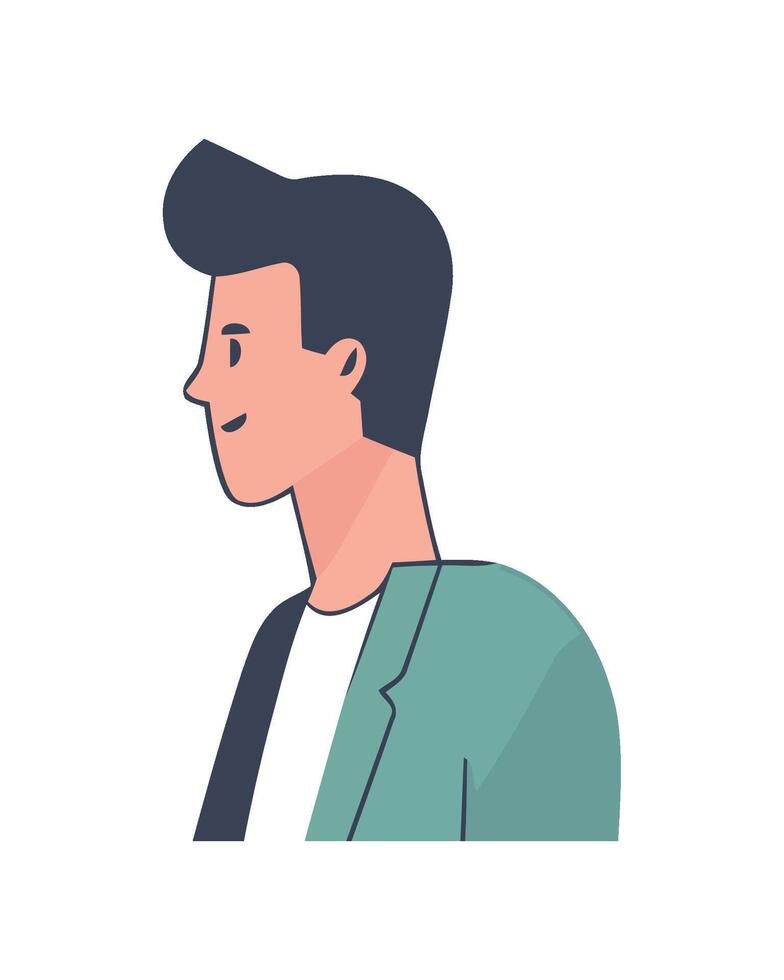 Successful businessman, smiling profile icon isolated vector