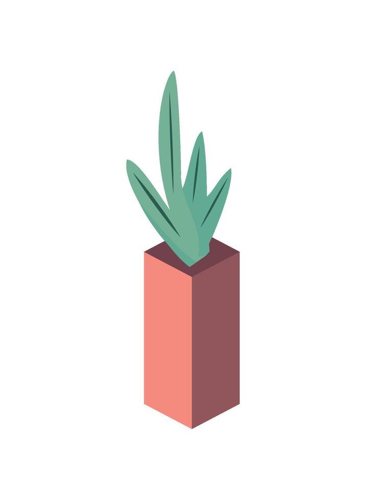 Organic houseplant in flower pot icon isolated vector