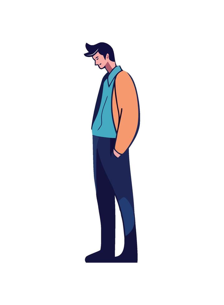Character businessman standing icon design isolated vector