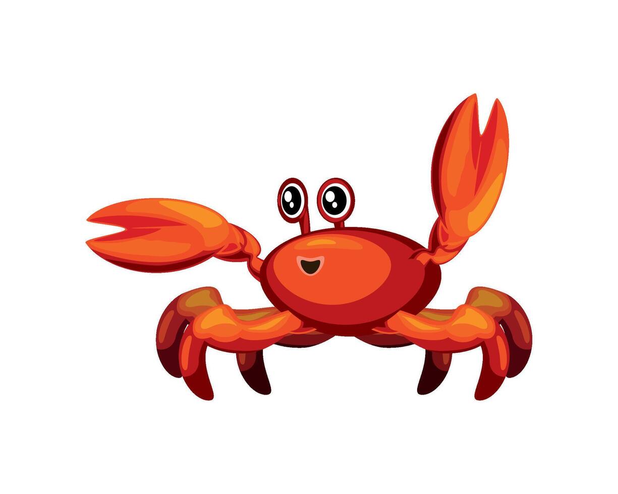 cute cartoon crab icon isolated design white backgroound vector